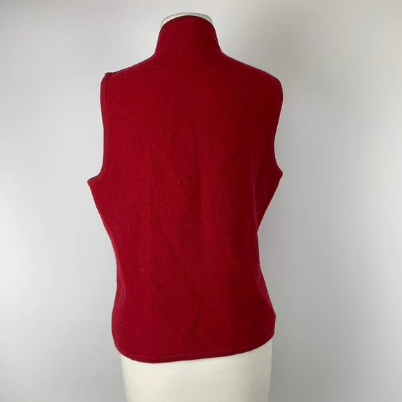 WOOLRICH Ruby Red 100% Wool Vest Zipper Warmer Layer - Women's Size Medium - Picture 4 of 9